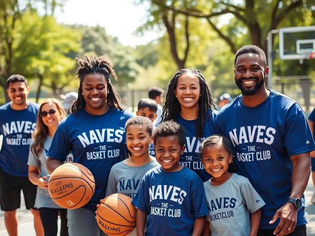 Members of NAVES BASKET CLUB participating in a community event, highlighting the club's commitment to social responsibility and local engagement.